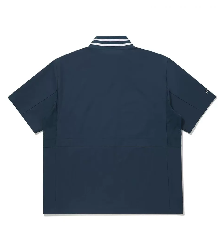 Malbon men Navy Blue lightweight golf T-shirt back view