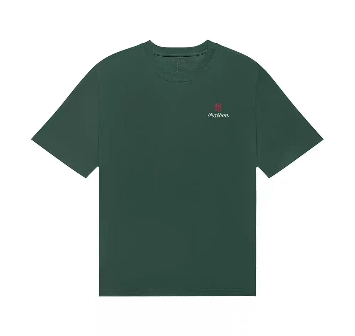 Malbon men's casual athletic graphic golf T-shirt in Green - front view