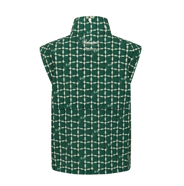 Malbon women's mesh breathable half-zip golf vest in Green, back view