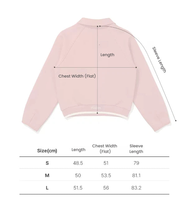 Malbon women's half-zip stand-collar golf sweatshirt — sizing chart reference