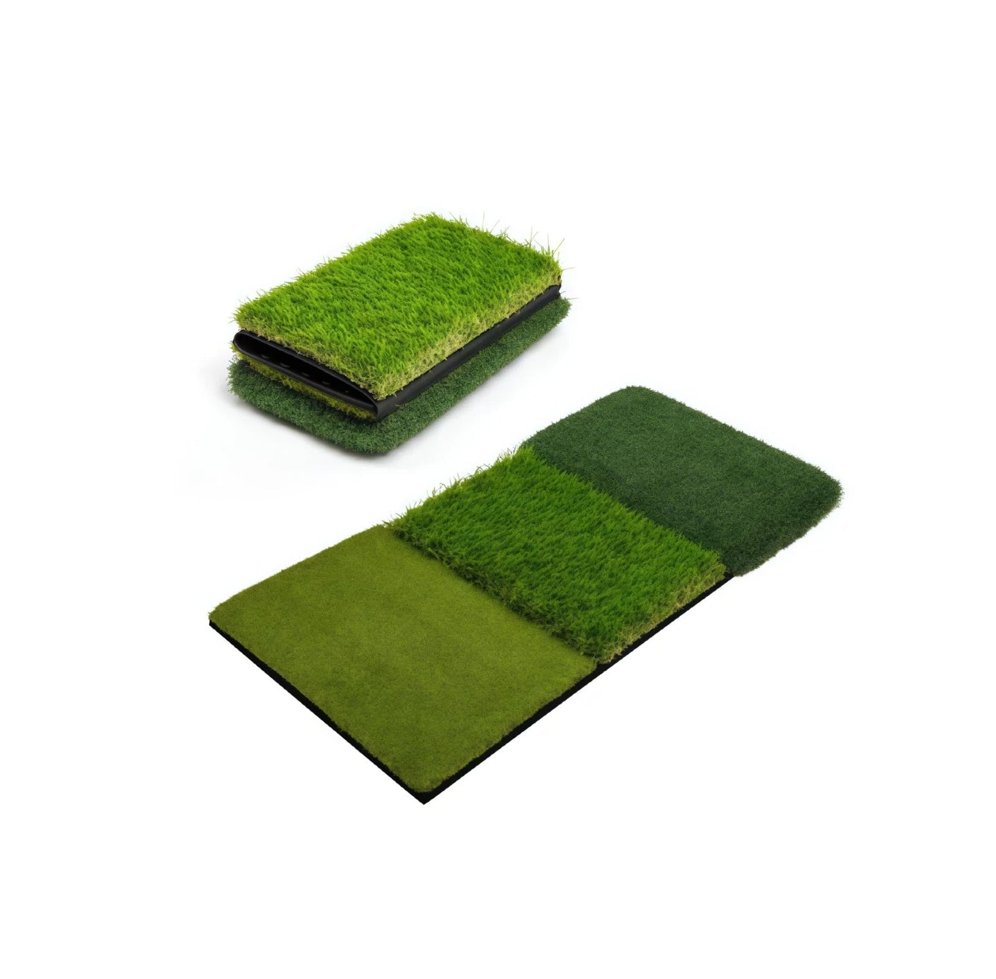 Home golf hitting mat top-down view of high-density PP UV-resistant turf