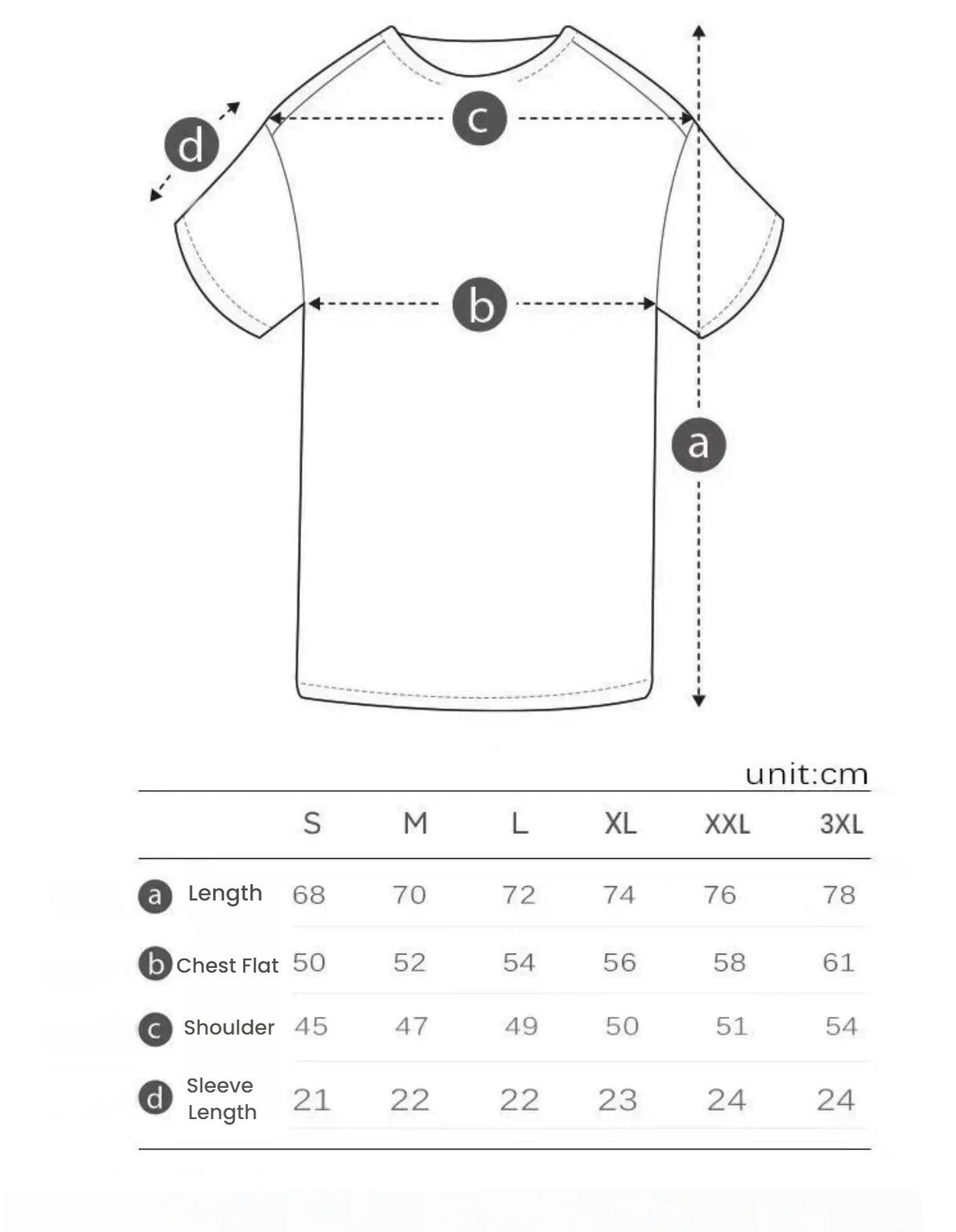 Golden Bear Green golf T-shirt size chart