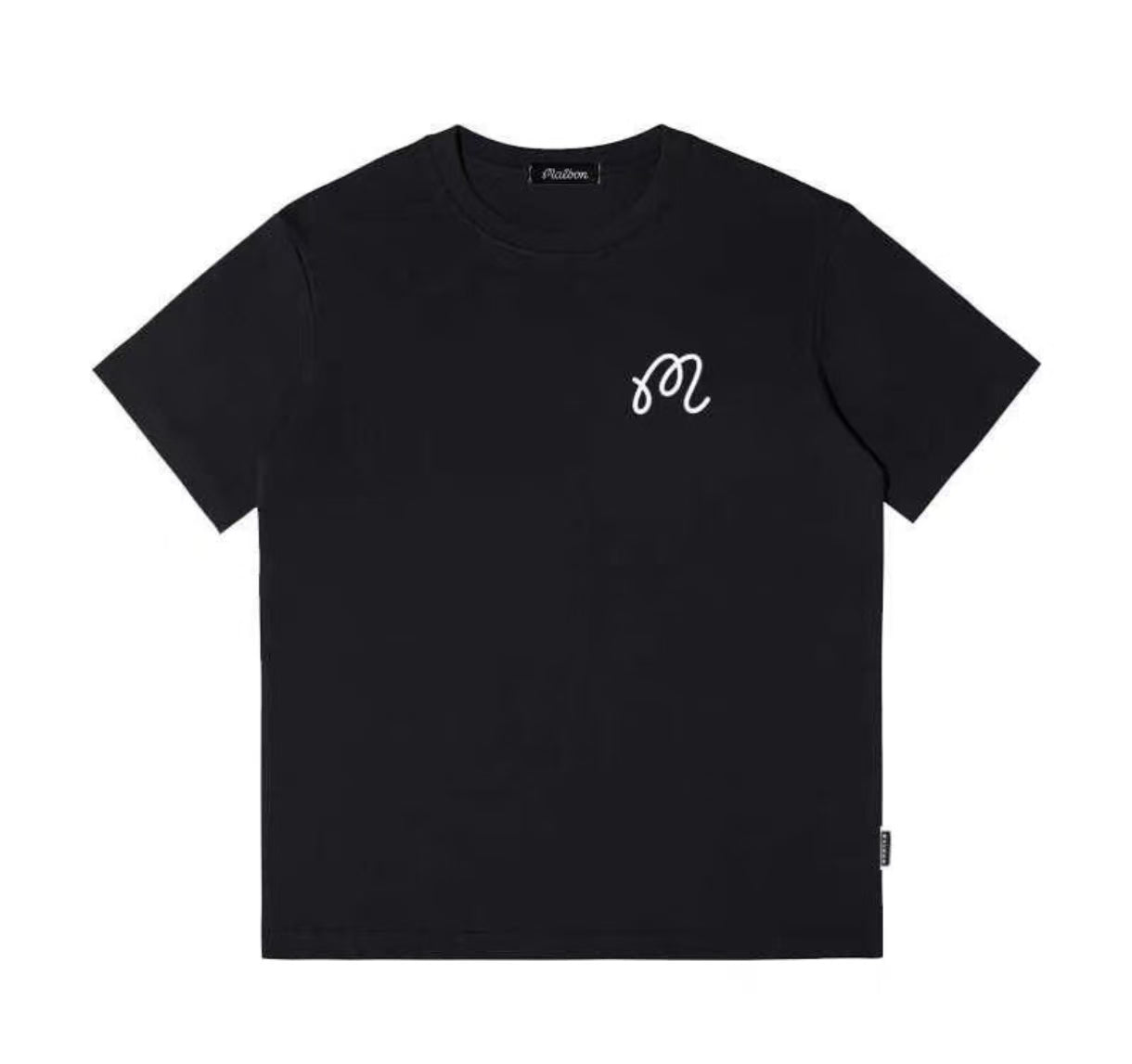 Malbon men's black cotton golf T-shirt front view