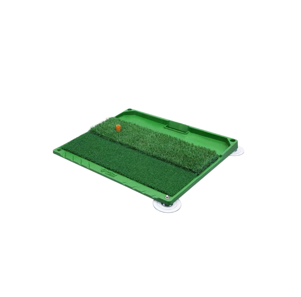 PGM DJD034 indoor golf training hitting mat hero shot with directional velvet feedback