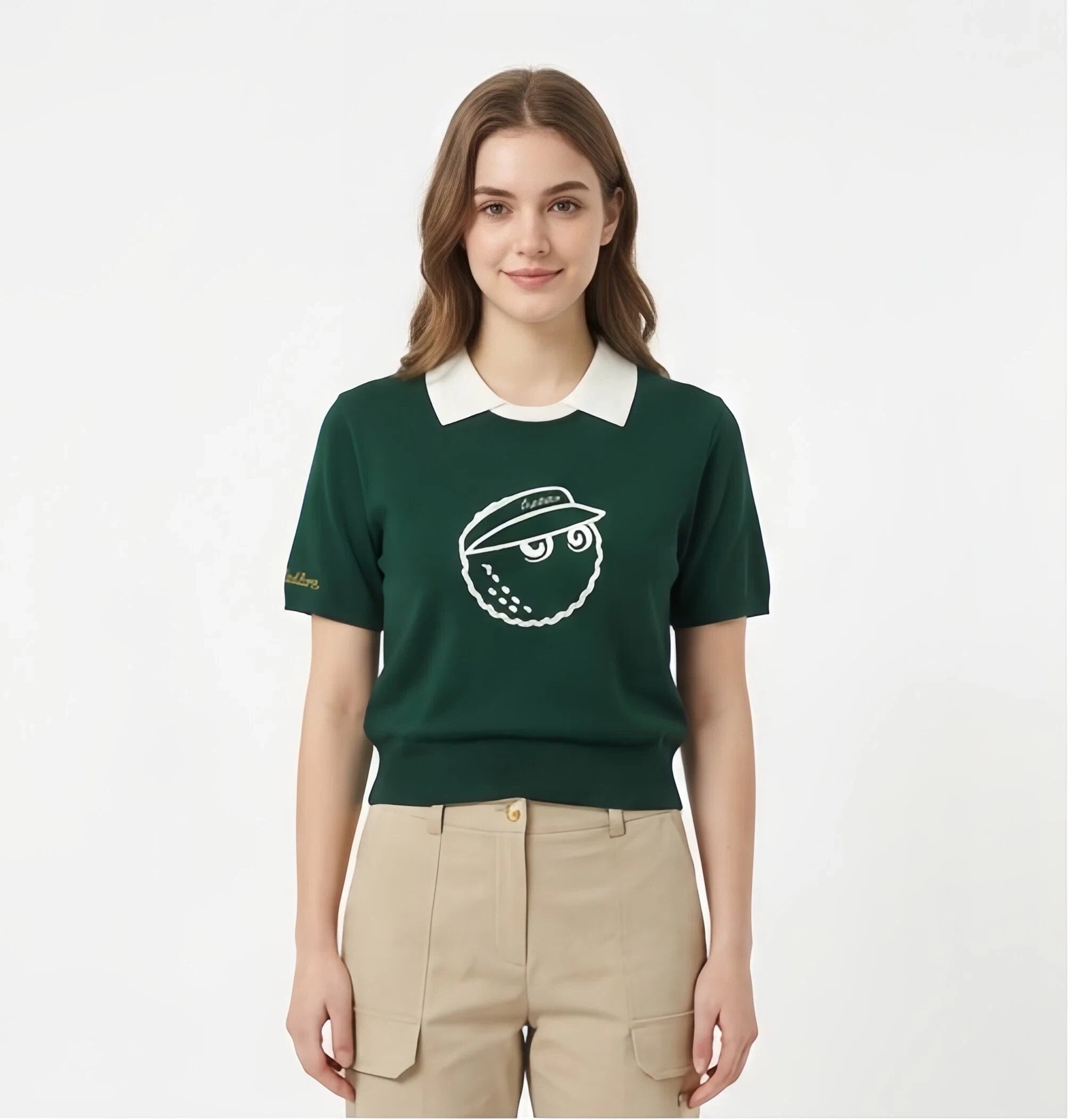 Malbon Women Golf Polo Shirt Knit Casual Tee 2025
