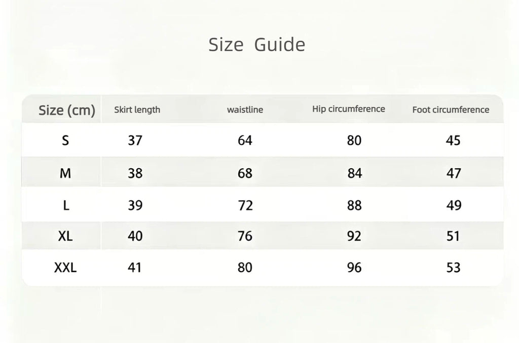 Women’s Quick-Dry Stretch Golf Pleated Skirt Set size chart