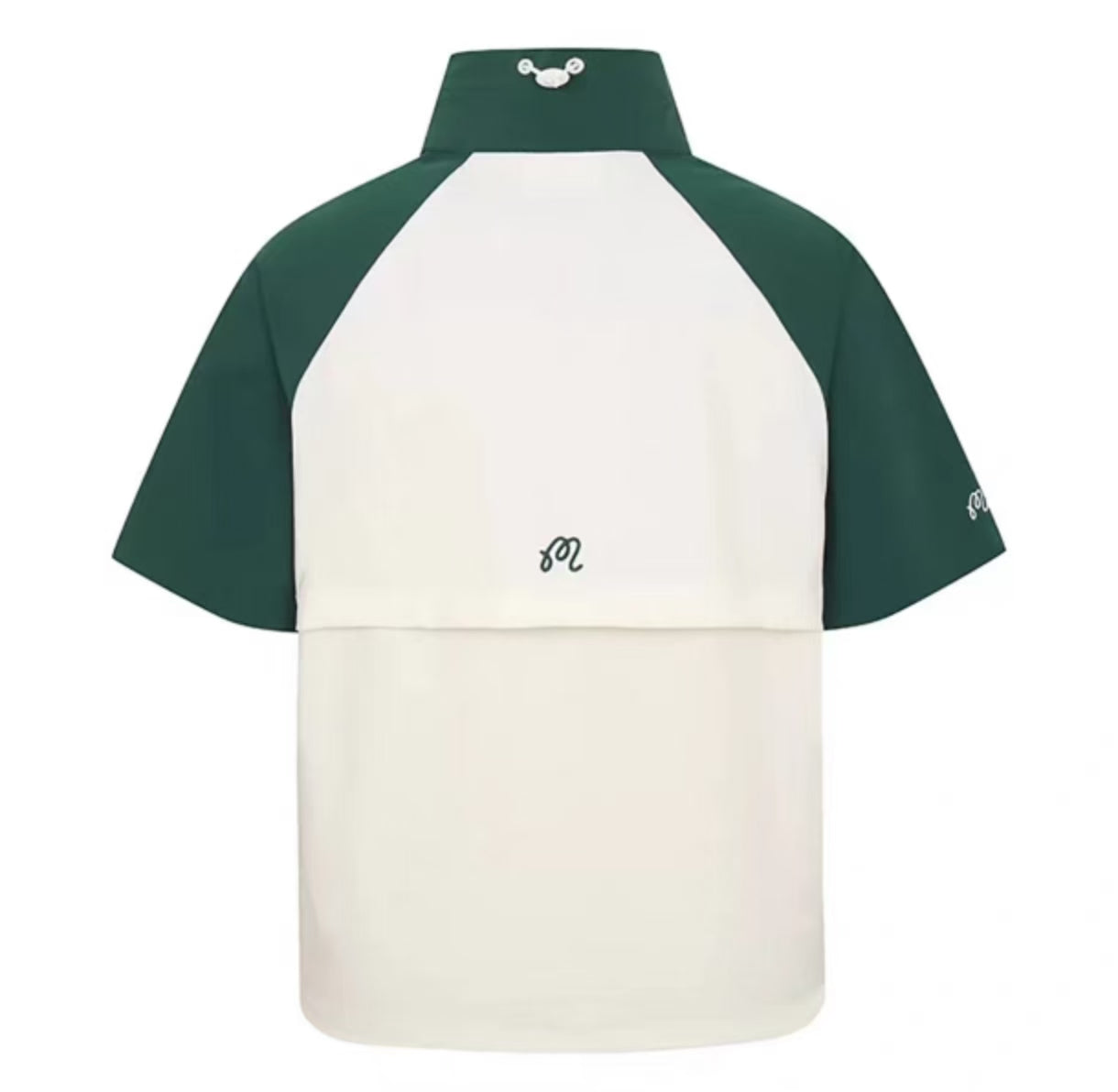 Malbon Golf Women’s Quick-Dry Stand Collar Sports Top green and white back view