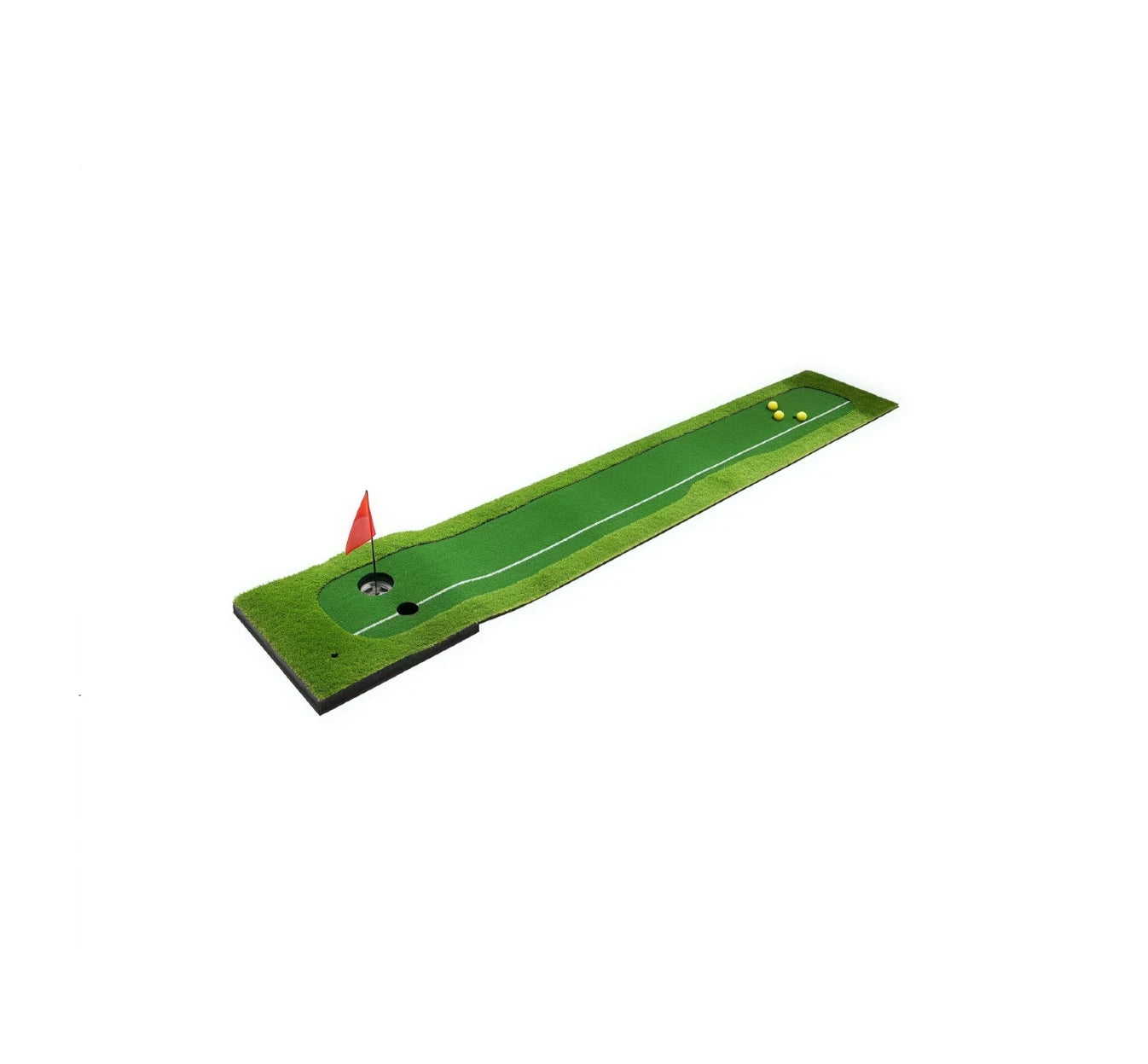 Mini green trainer dual-target holes showing 85mm standard and 65mm precision cups