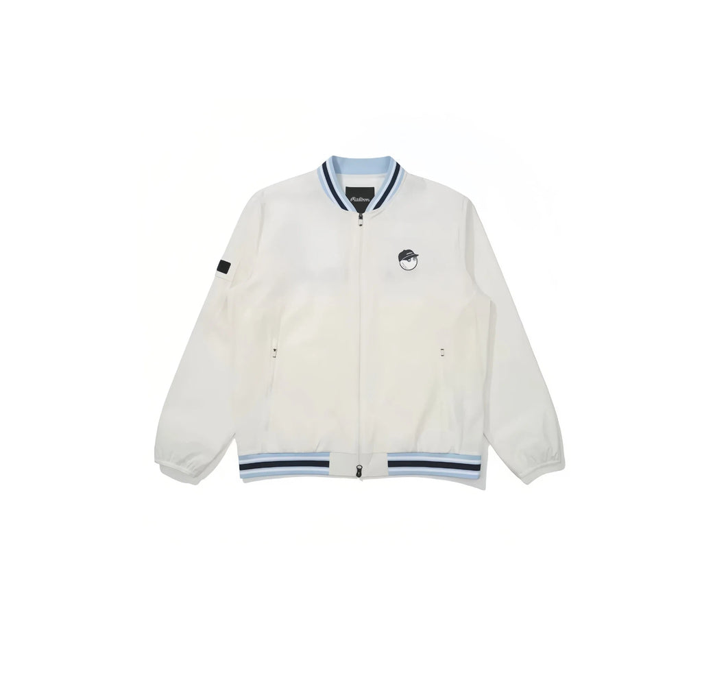 Malbon men golf zip jacket front view full-zip closure