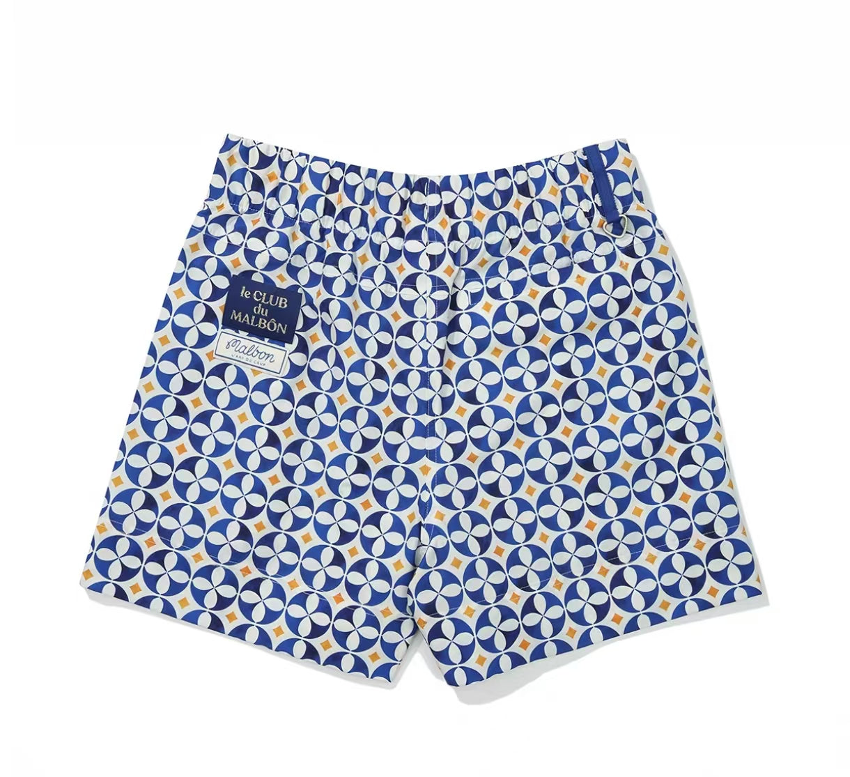 Malbon Women's Quick-Dry Printed Shorts Blue Print printed golf shorts front view