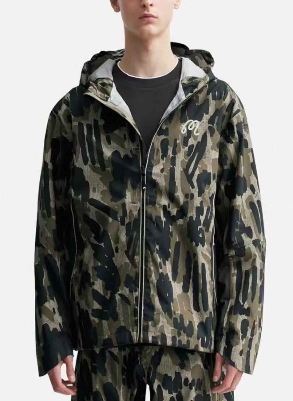 Malbon Tour Divot Camo Rain Jacket golf rain jacket front view