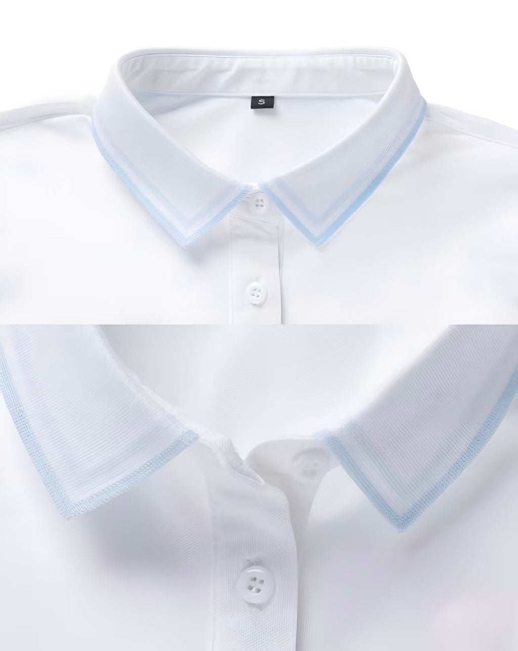 Golep Women’s Solid Letter Print Golf Shirt in White - product view