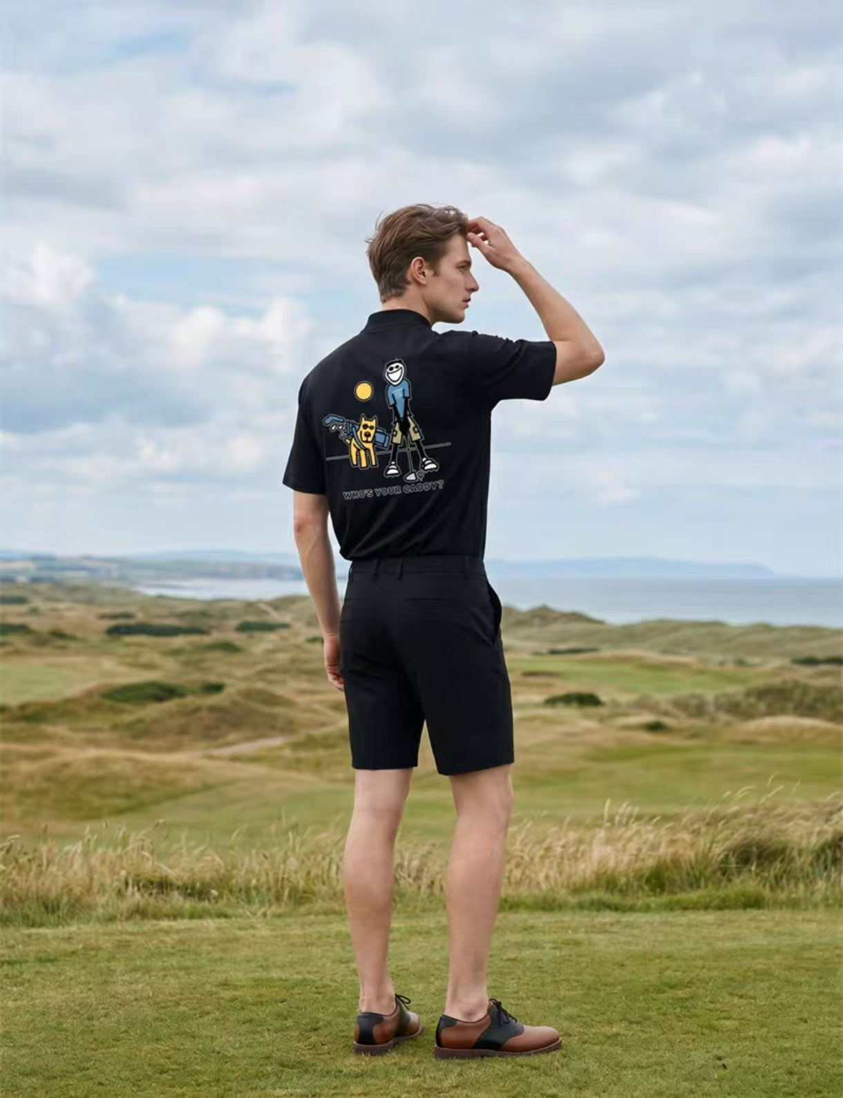 Forden Golf Men’s Ice Silk Quick-Dry Mock Neck Golf Shirt in Black - product view