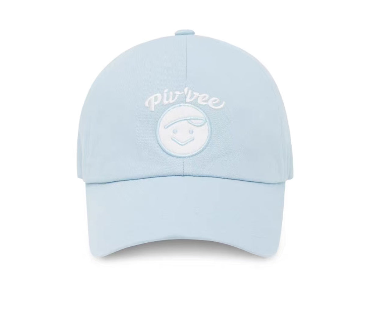 Pivvee unisex embroidered smiley golf cap in Blue, front view