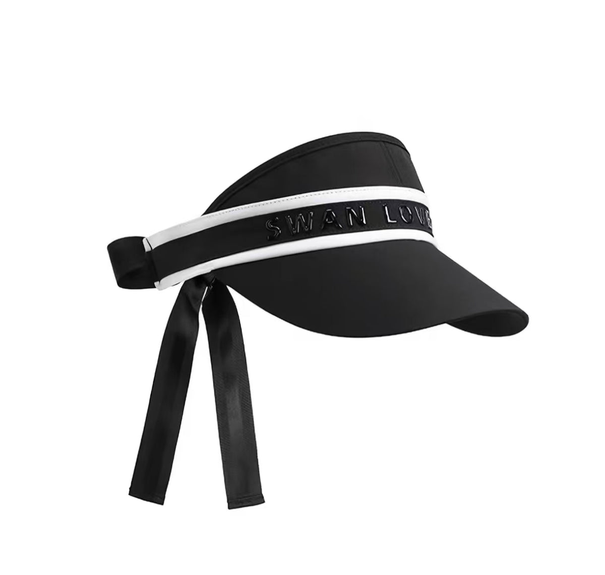 women’s UV golf sun visor in Black, front view