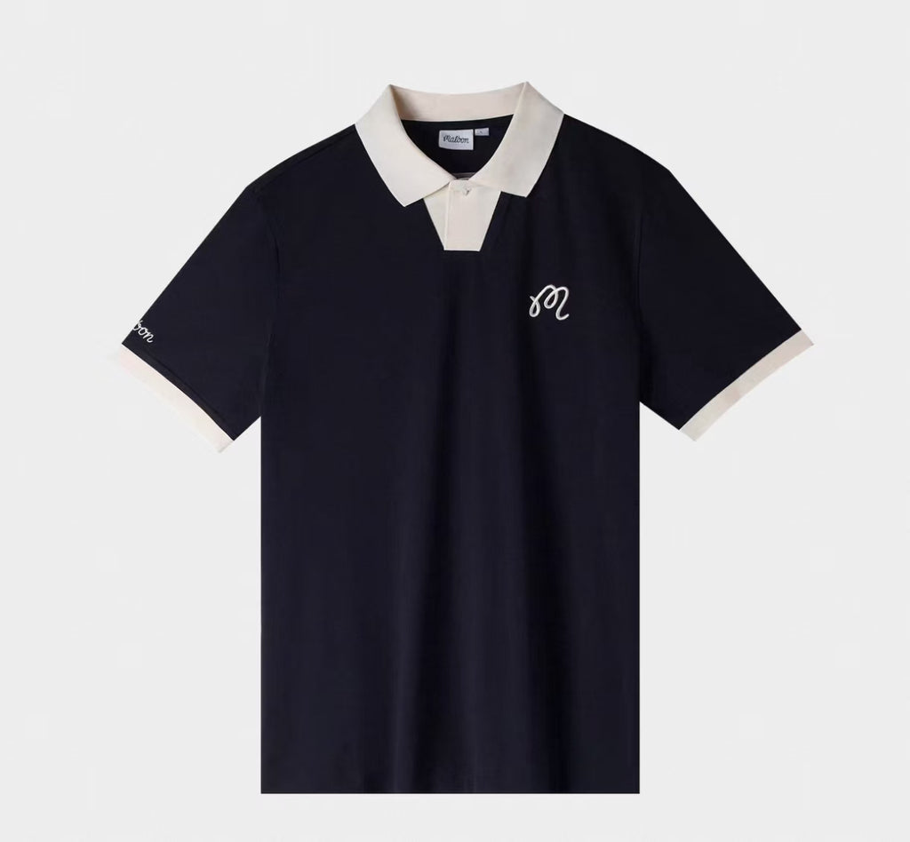 Malbon Golf Men’s Breathable Pique Casual Polo Shirt