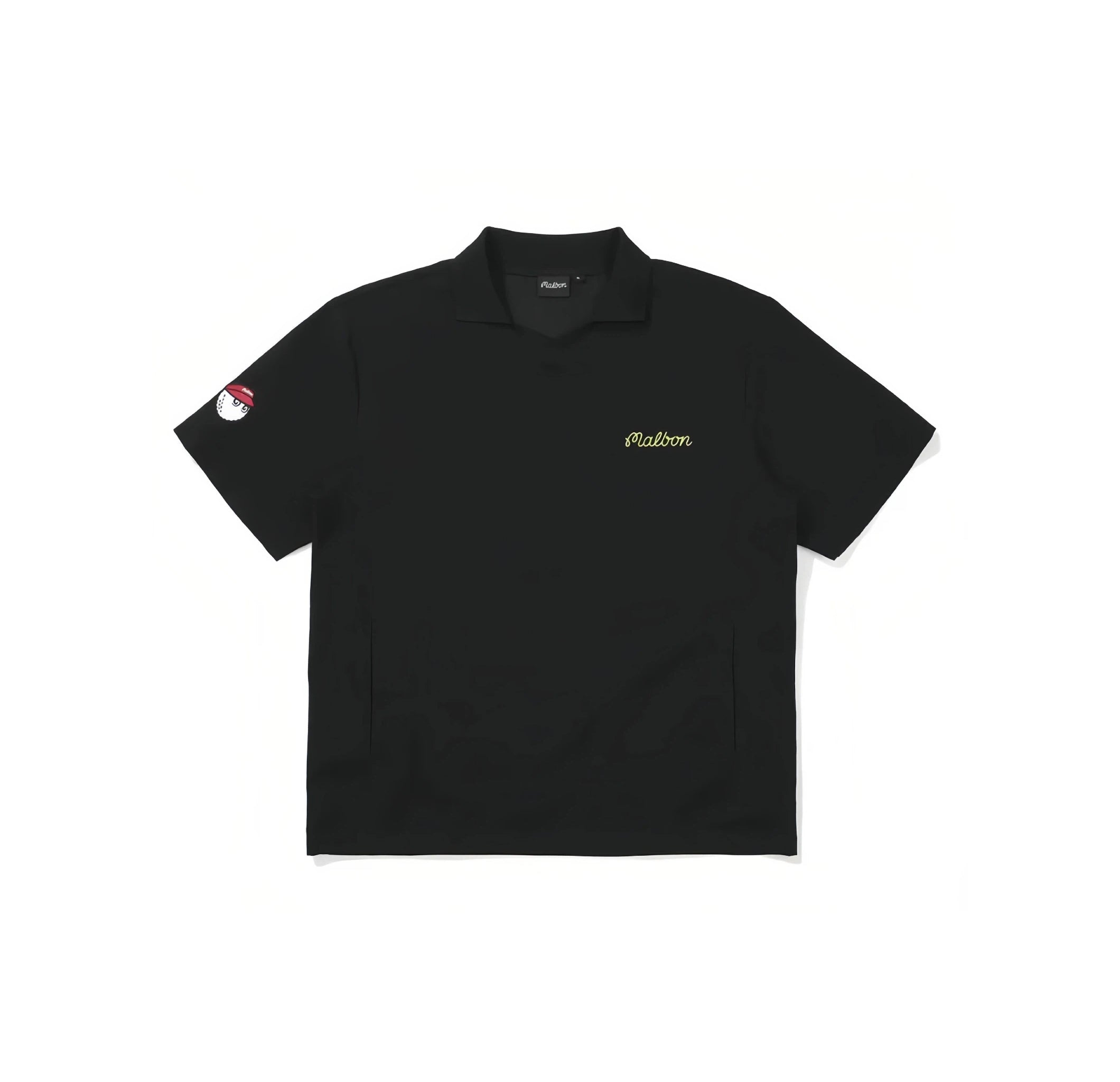 Malbon men quick-dry golf polo in khaki front view