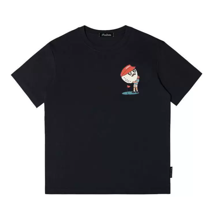 Malbon Unisex Dosan Graphic Golf T-Shirt Black front view