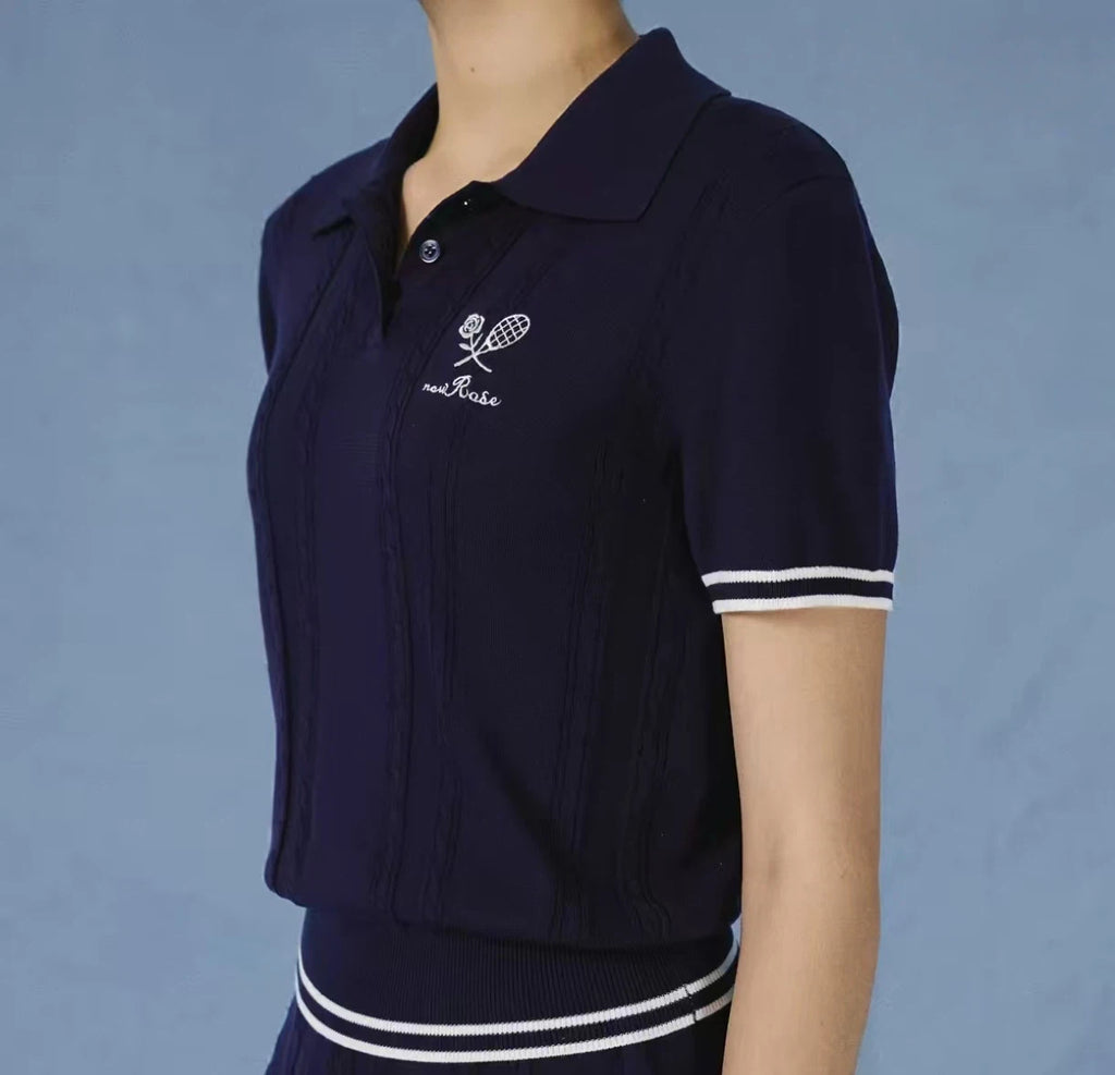 NowRose Women’s Cooling Lyocell Tencel Polo Top & Skirt Set