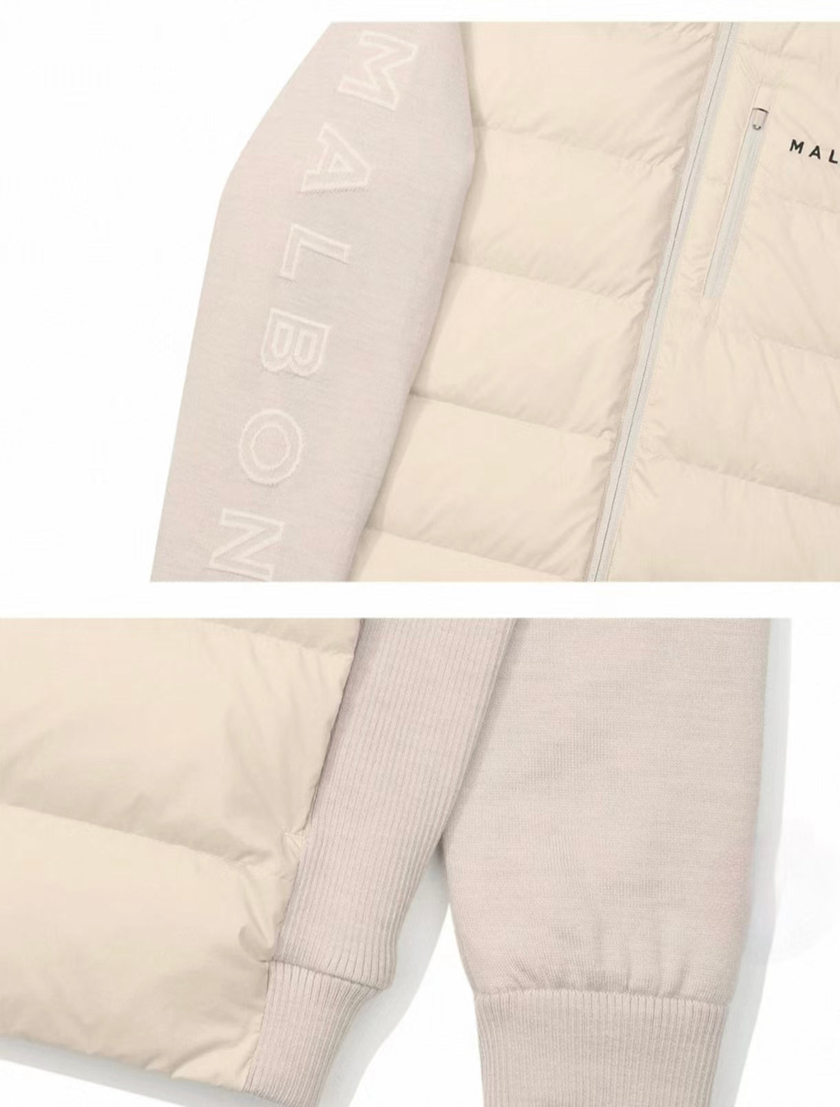 Malbon Golf Men’s Windproof Knit Hybrid Down Jacket
