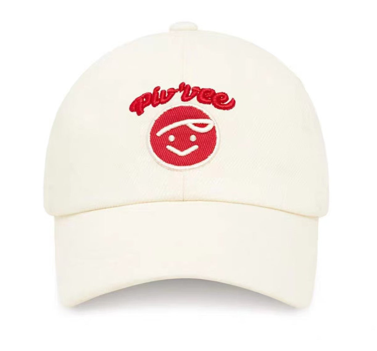 Pivvee unisex adjustable golf baseball cap in White, front view