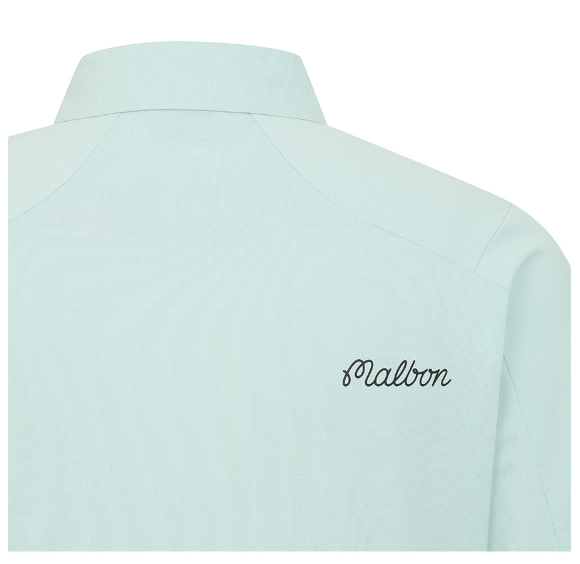 Malbon beige golf polo chest logo detail