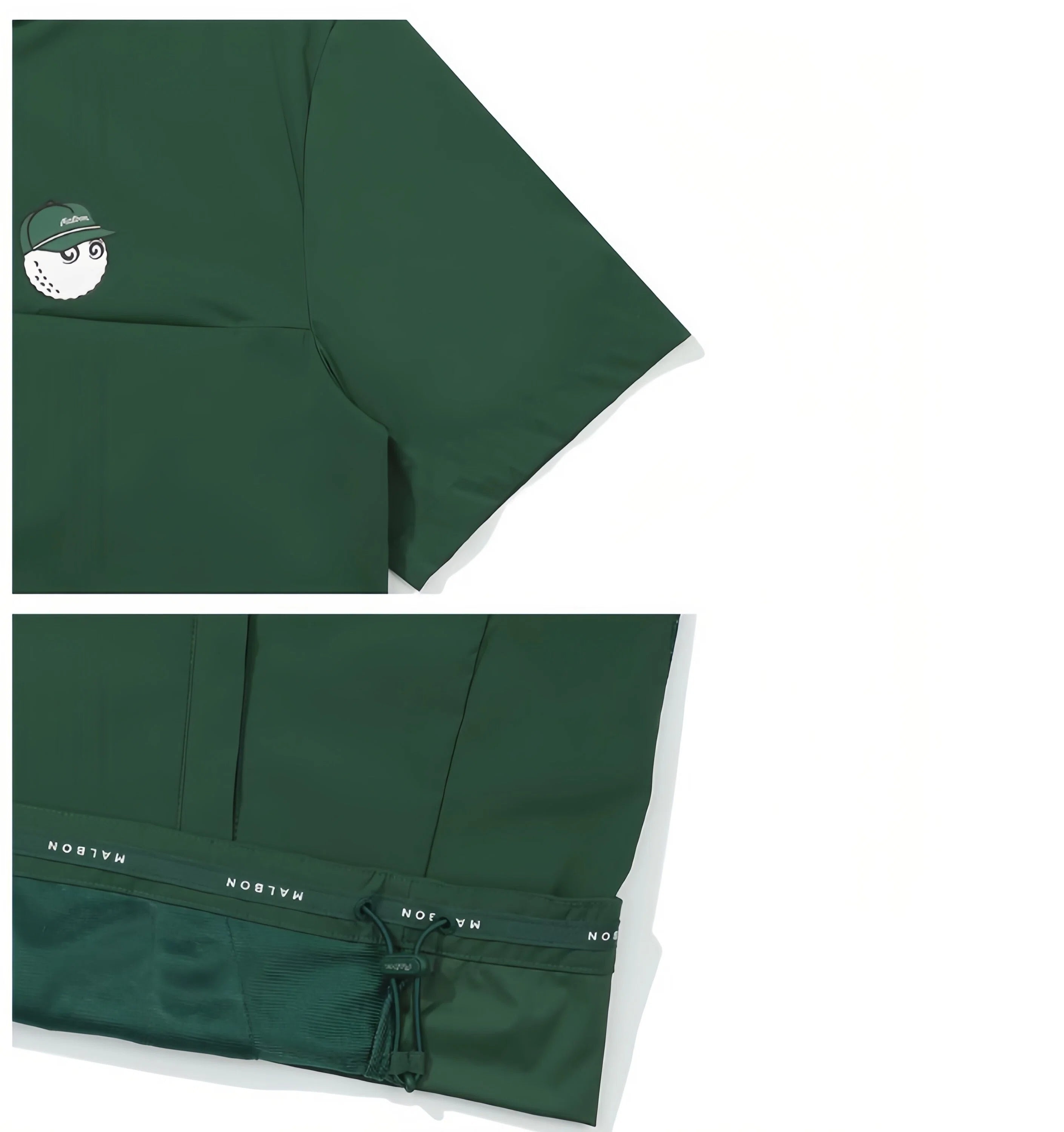 Malbon Unisex Quarter-Zip Golf Polo Shirt — quarter-zip collar close-up