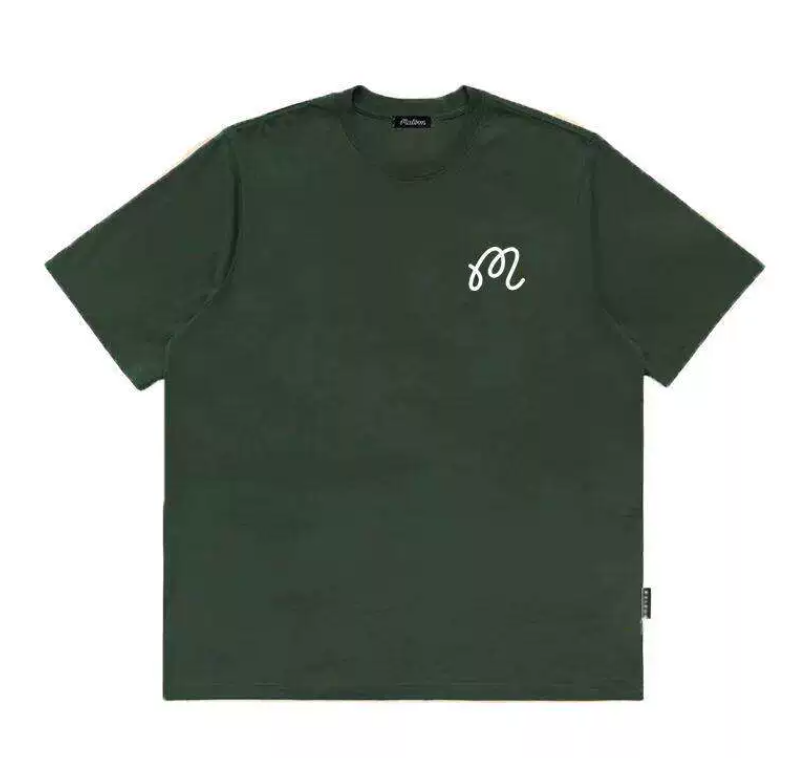 Malbon unisex breathable casual athletic golf T-shirt in Green, front view
