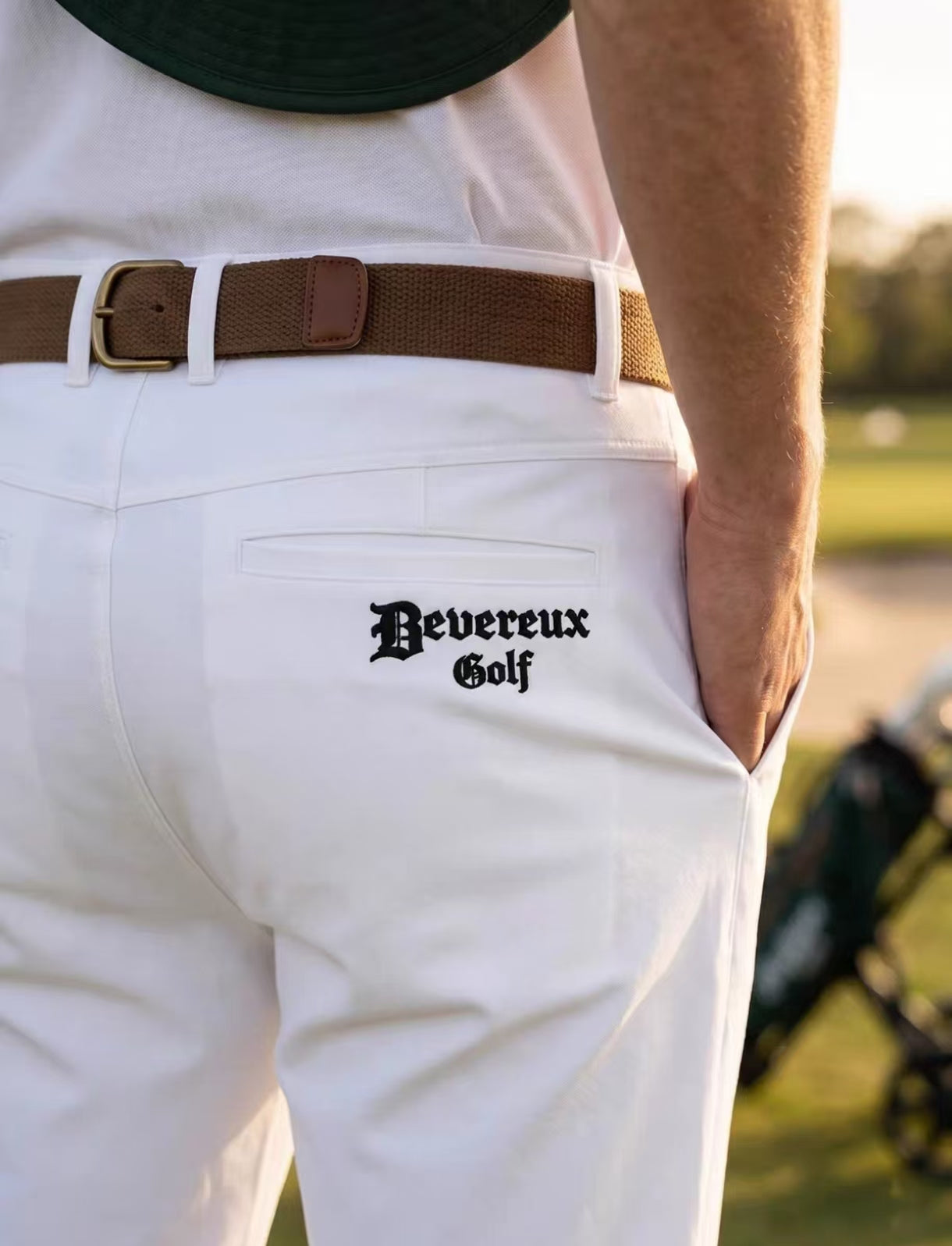 Devereux Golf Men’s White Stretch Breathable Straight Golf Pants in White - product view