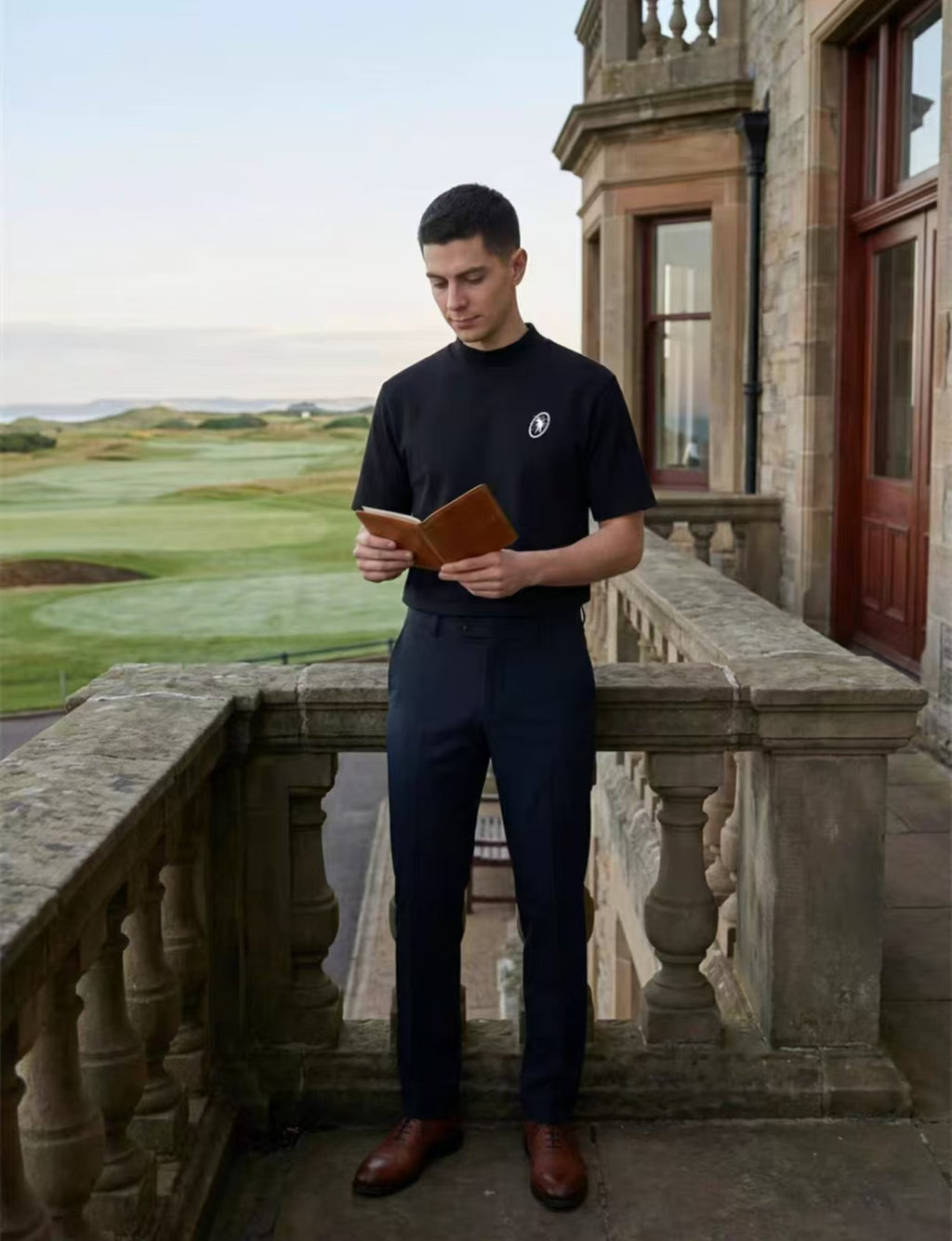 Forden Golf Men’s Ice Silk Quick-Dry Mock Neck Golf Shirt in Black - product view