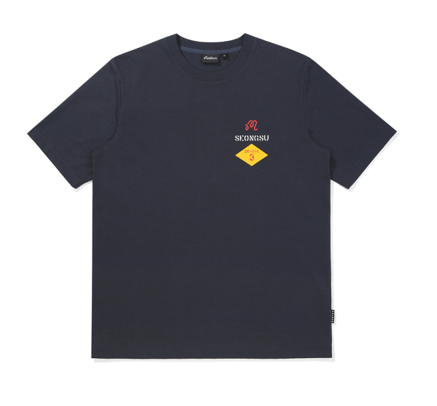 Malbon men's navy signature graphic T-shirt front view