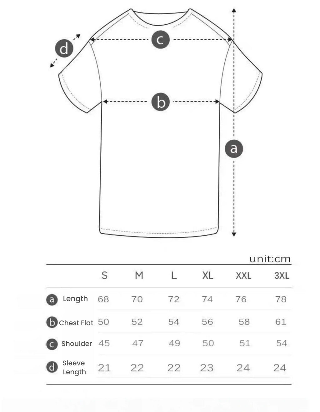 Golden Bear Black graphic golf T-shirt size chart
