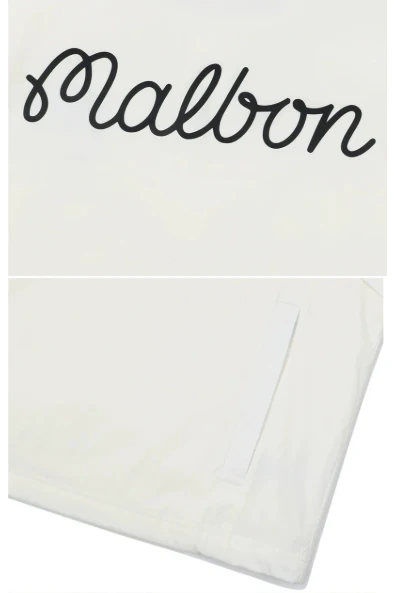 Malbon Men's Golf Jacket - Breathable Stretch Casual Outerwear White logo and trim detail