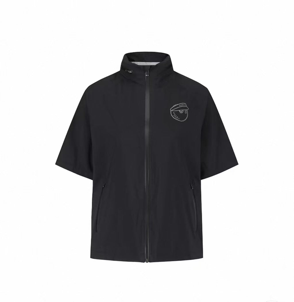 Malbon Studio Seoul Rain Jacket Black golf rain jacket front view