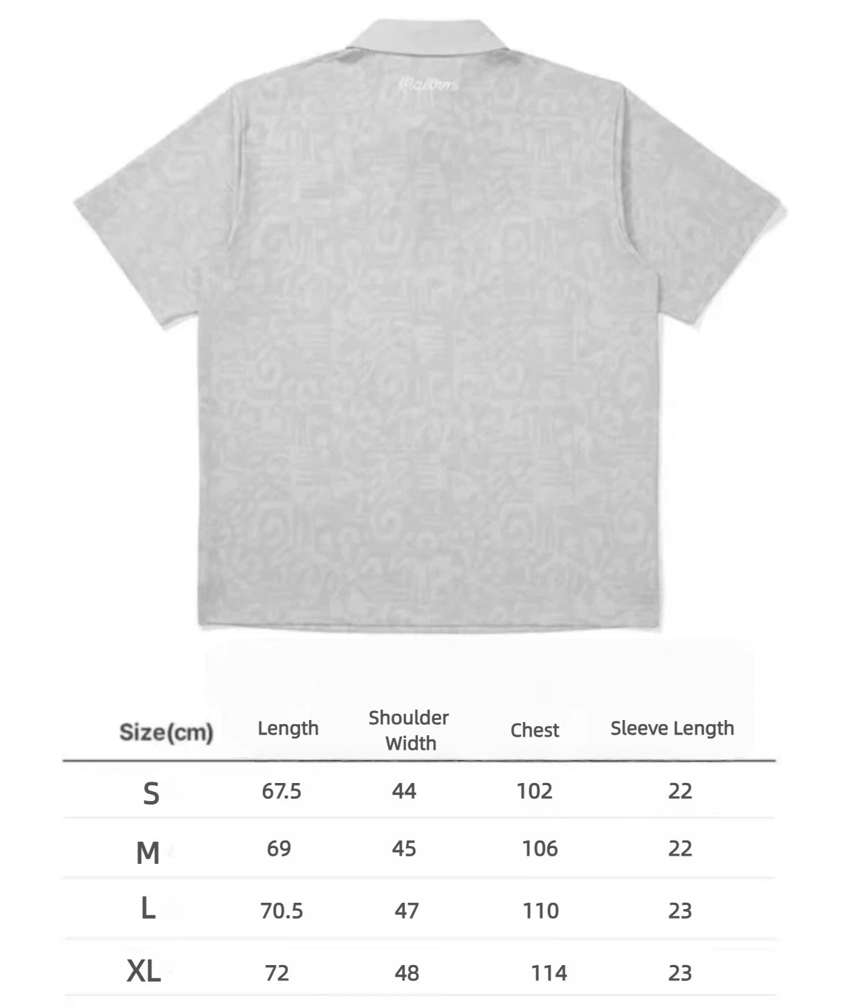 Malbon men's casual quick-dry golf polo shirt Black size chart