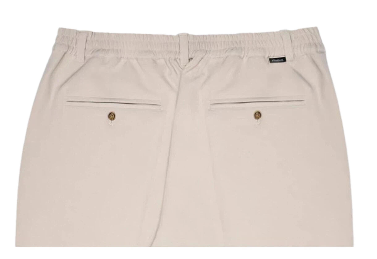 Malbon Golf Men's Solid Straight Leg Pants Beige straight leg golf pants front view