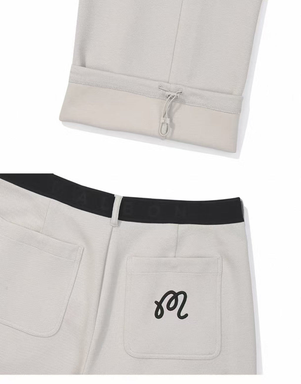 Malbon Golf Men's Stretch Quick-Dry Straight Pants Beige golf pants front view