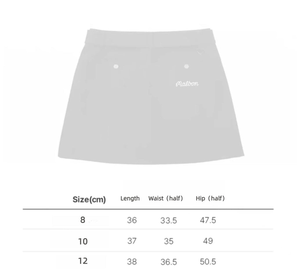 Malbon Women's Cargo Golf Skort With Pockets Beige size chart