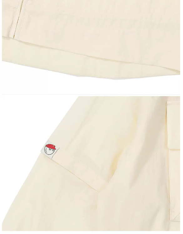 Malbon Women's Convertible Lightweight Golf Jacket Beige lightweight golf jacket detail view