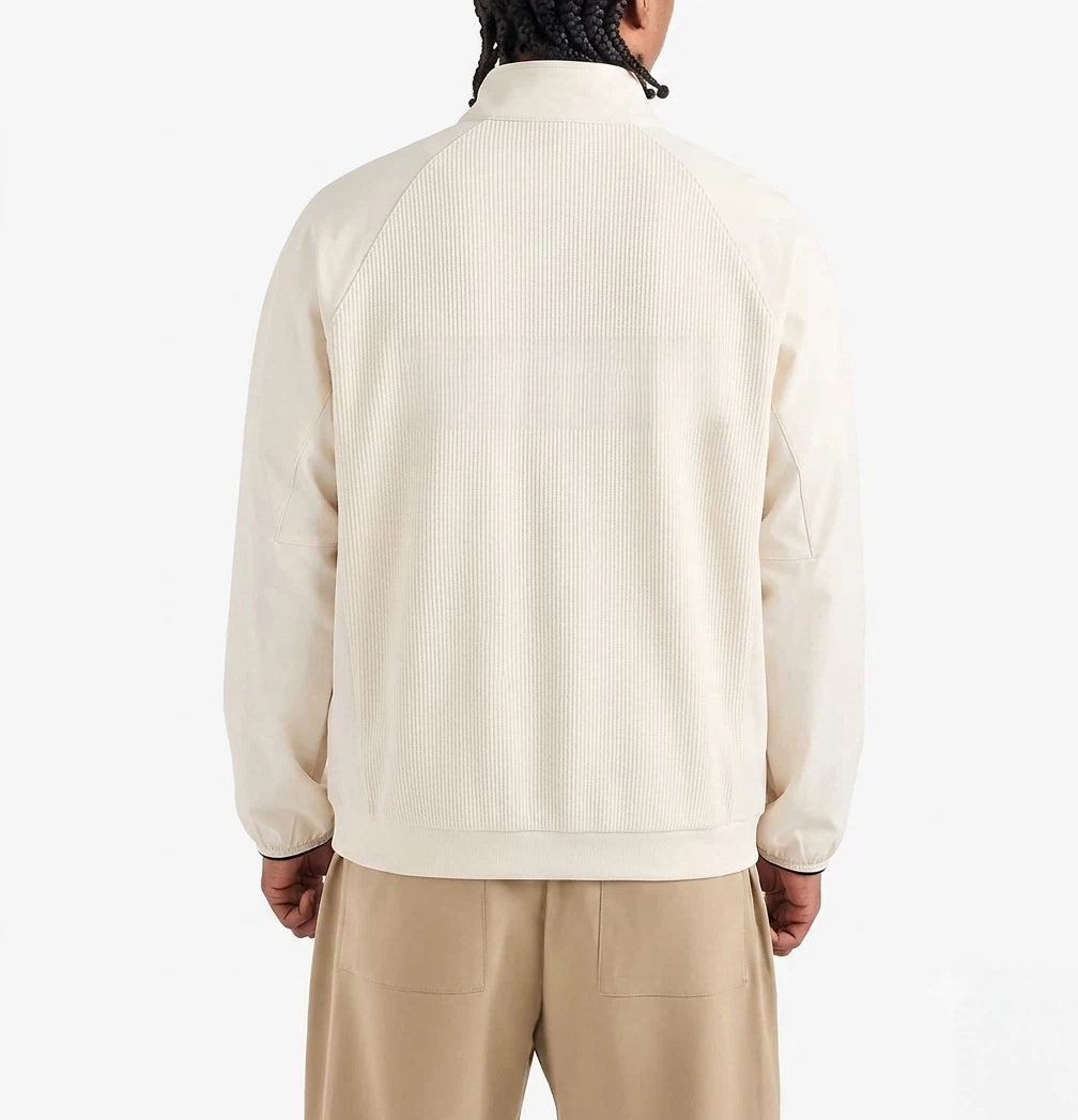 Malbon Studio Seoul Softshell Jacket Beige softshell golf jacket detail view