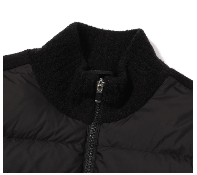 Malbon Women's Knit Down Golf Jacket Black golf jacket front view
