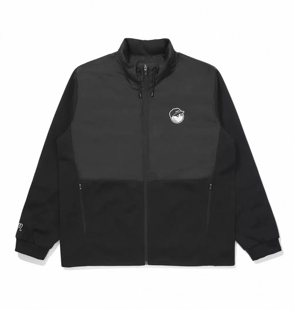 Malbon Preserve Hybrid Down Jacket Black hybrid down golf jacket front view