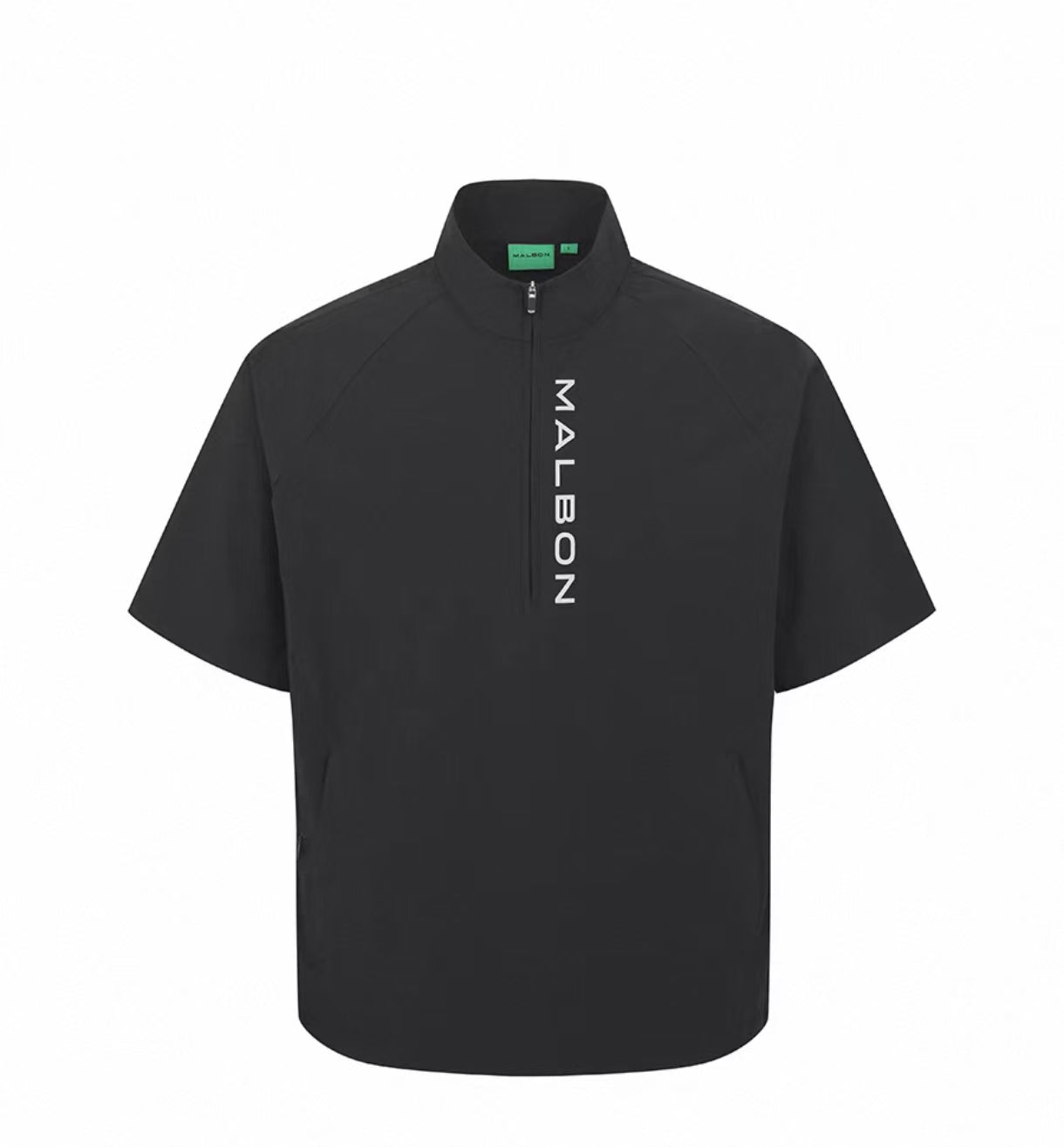 Malbon Studio Seoul Hybrid Anorak Black hybrid golf anorak front view