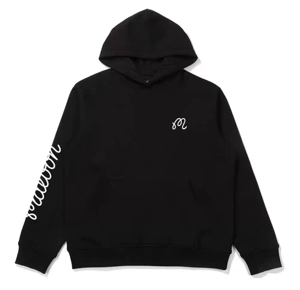 Malbon Men's Athletic Fleece Golf Hoodie Black golf hoodie front view