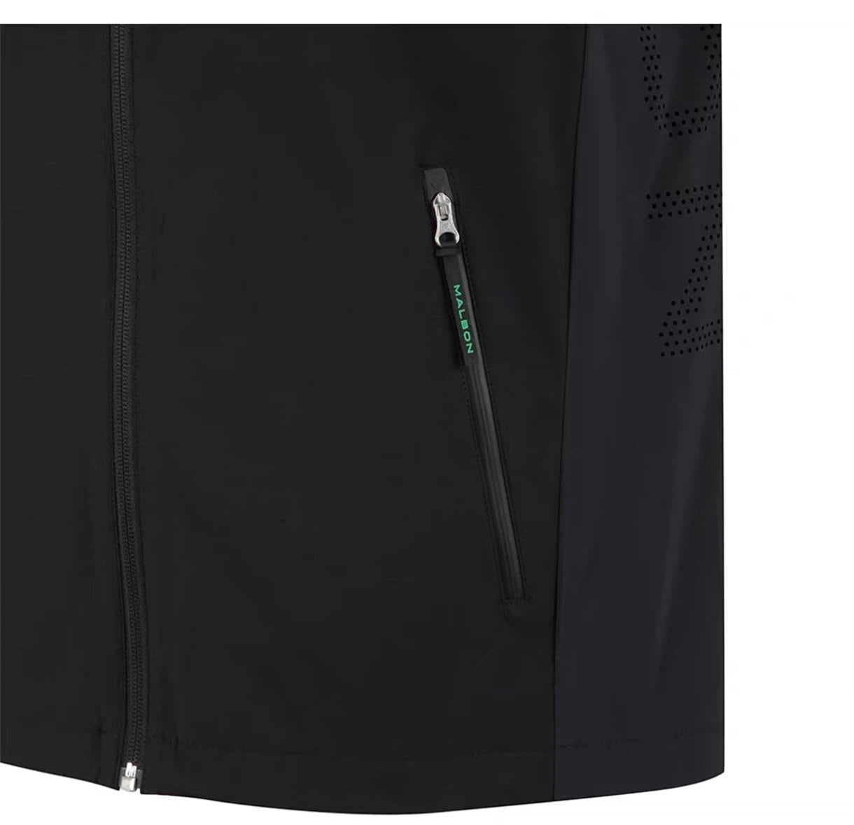 Malbon Studio Seoul Nylon Full-Zip Jacket Black nylon golf jacket front view