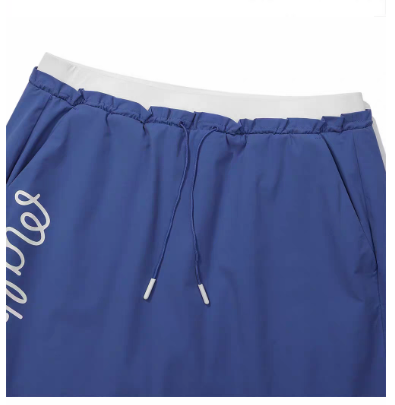 Malbon Studio Seoul Pintuck Flared Skirt Blue golf skirt front view