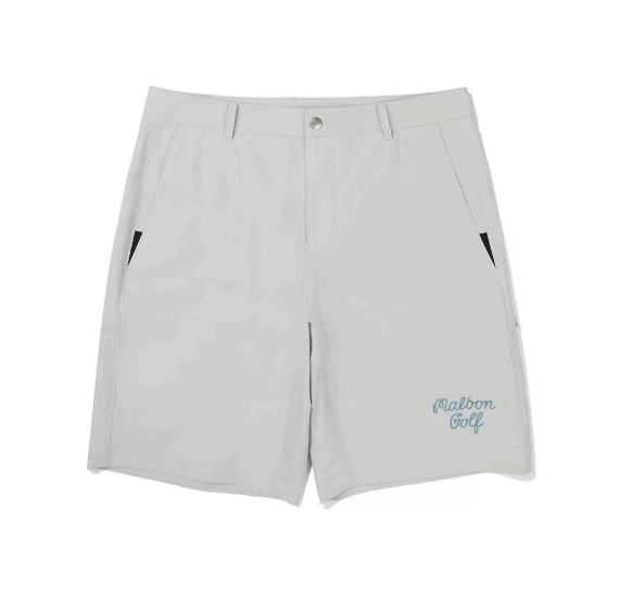 Malbon Men's Casual Athletic Sports Shorts Grey athletic golf shorts front view