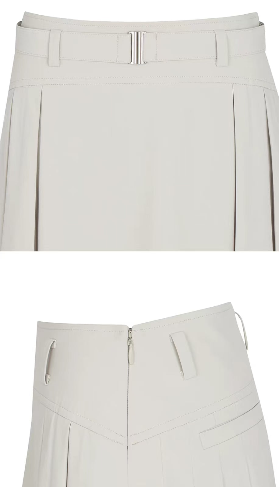Malbon Studio Seoul Belted Skirt Grey golf skirt detail view