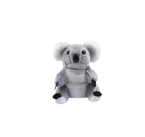 Cute koala - shaped plush golf driver headcover, featuring soft gray fur, black nose, and white inner ears, designed to protect your 1 wood club with a playful and unique animal - themed design.