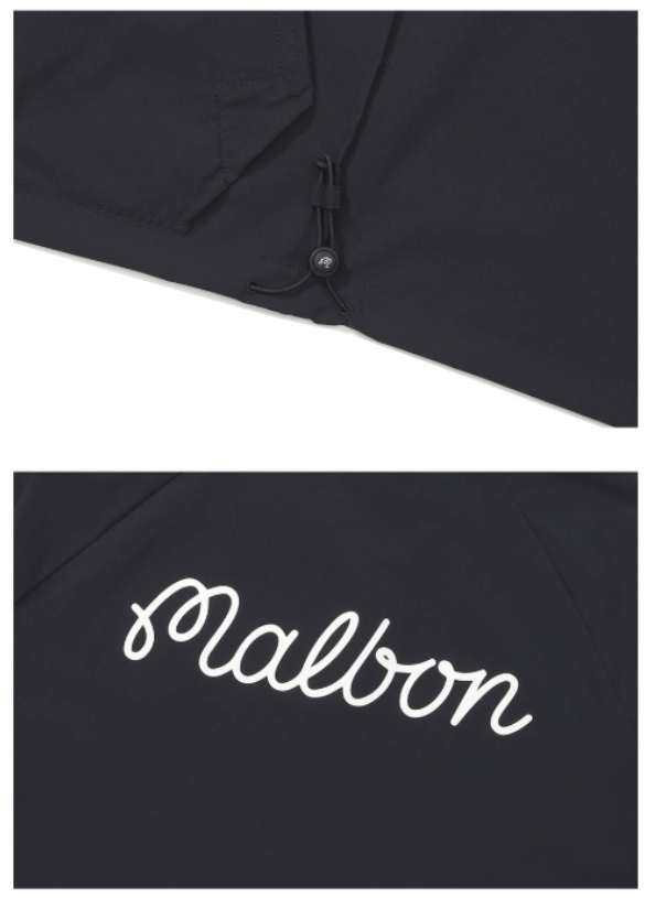 Malbon Women's Lightweight Windproof Stand Collar Jacket Navy Blue golf jacket front view